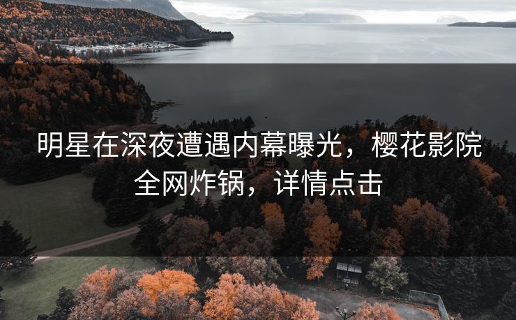 明星在深夜遭遇内幕曝光，樱花影院全网炸锅，详情点击