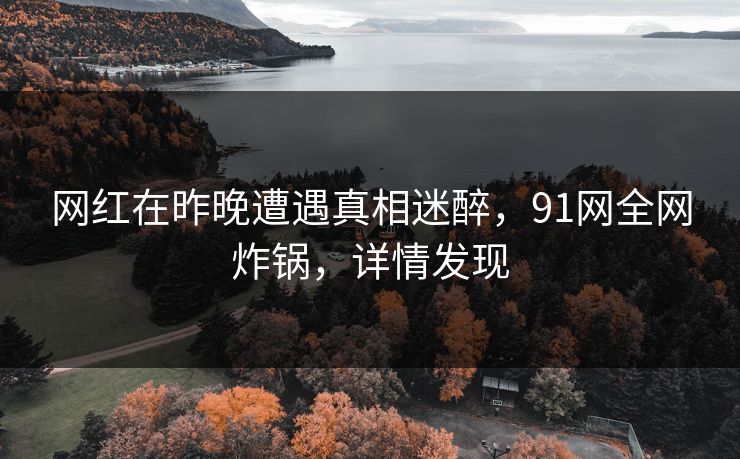 网红在昨晚遭遇真相迷醉，91网全网炸锅，详情发现